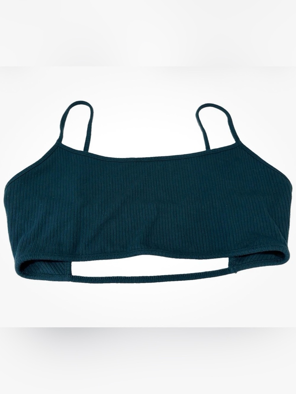 Garage Clothing Ribbed Spaghetti Strap Bralette in Teal Green Women’s Small